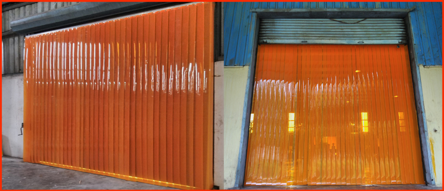 insect amber pvc strip curtains