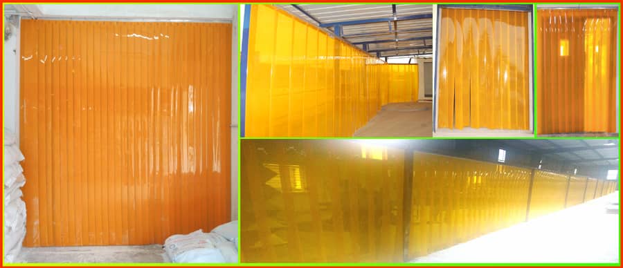 yellow colour pvc strip curtains